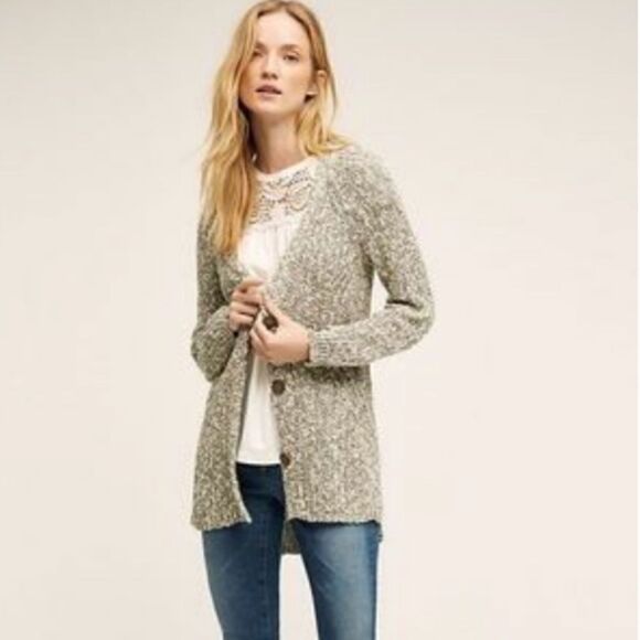 Anthropologie Angel of the North Morgan Marled Cardigan Chunky Knit Size Small - Picture 1 of 14